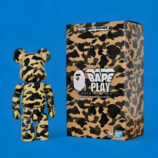 Bearbrick BAPE PLAY 1st Camo Yellow 200% mit Verpackung