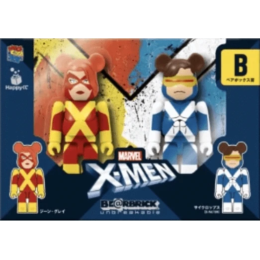 Bearbrick Happy Kuji 'X-Men' (2022) - B Jena Grey & Cyclops 100% Verpackung