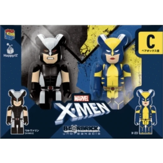 Bearbrick Happy Kuji 'X-Men' (2022) - C Wolverine & X-23 100% Verpackung