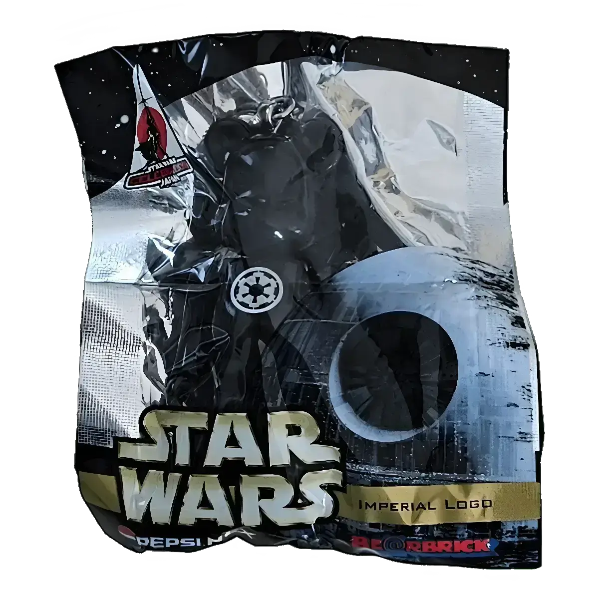 Bearbrick PEPSI.NEX × Star Wars - Imperial Logo 70% in der Verpackung