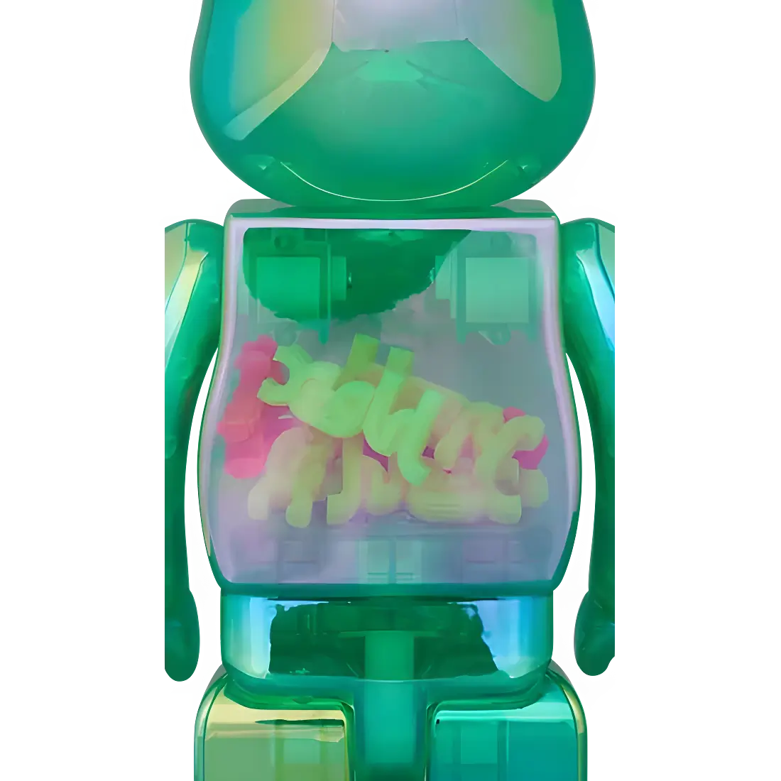 Bearbrick x-girl Clear Green Version 100%+400% Herstellerbild 4