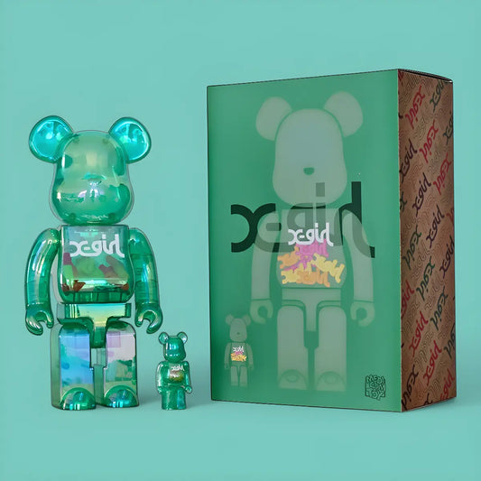 Bearbrick x-girl Clear Green Version 100%+400% mit Verpackung