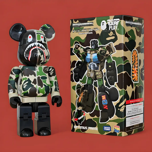 Bearbrick × Transformers Optimus Prime BAPE Camo Shark 400% mit Verpackung