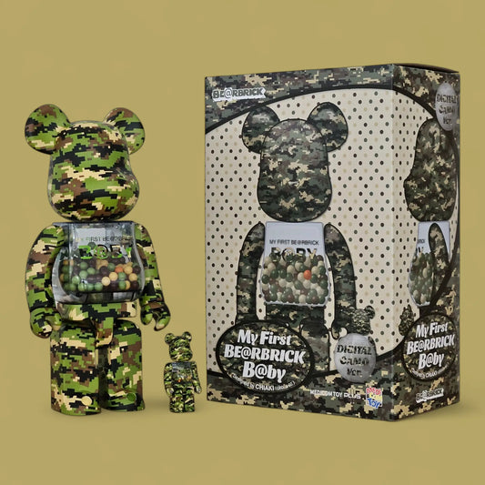 My First Bearbrick Baby Digital Camo Version 100%+400% mit Verpackung