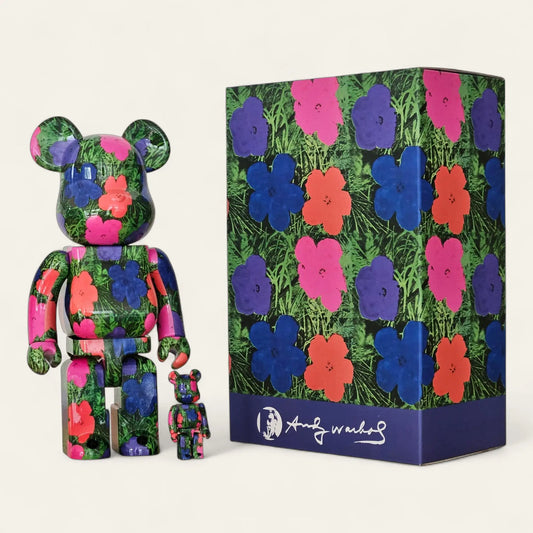 Bearbrick Andy Warhol "Flowers" 100%+400% mit Verpackung