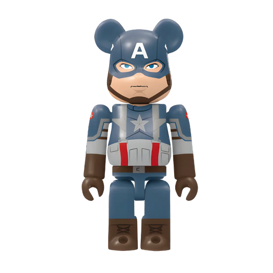 Bearbrick Happy Kuji "MARVEL Studios" - 4 Captain America 100% Herstellerbild