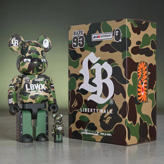 Bearbrick LBWK × BAPE 100%+400% mit Verpackung