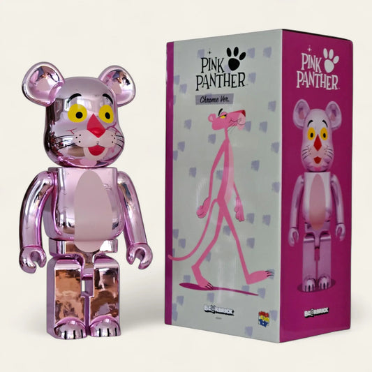 Bearbrick Pink Panther Chrome Version 1000% mit Verpackung