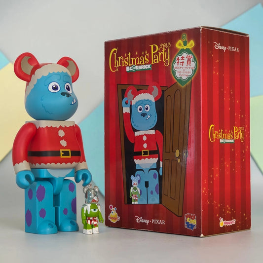 Bearbrick Pixar Christmas Party SP Sulley Santa Version & Mike Christmas Version 100%+400% mit Verpackung