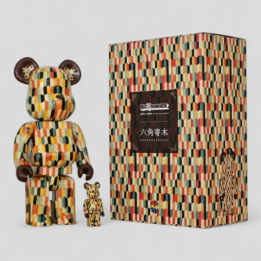 Bearbrick Rokkakuyosegi 100%+400% mit Verpackung