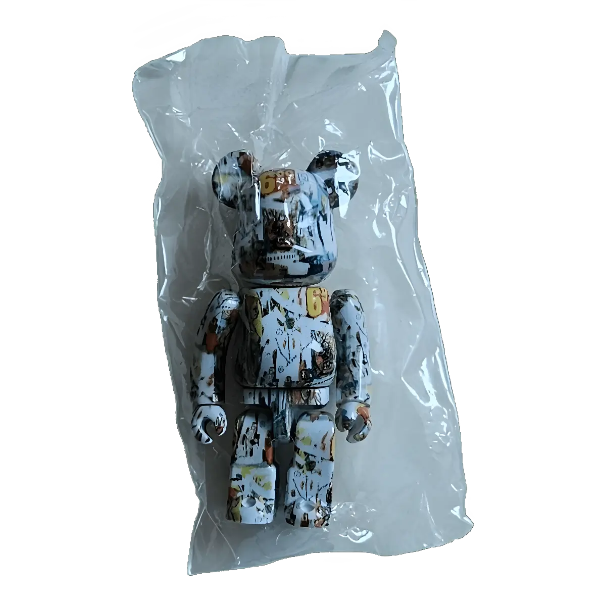 Bearbrick Series 42 Artist Andy Warhol × Jean-Michel Basquiat 100% in Folie