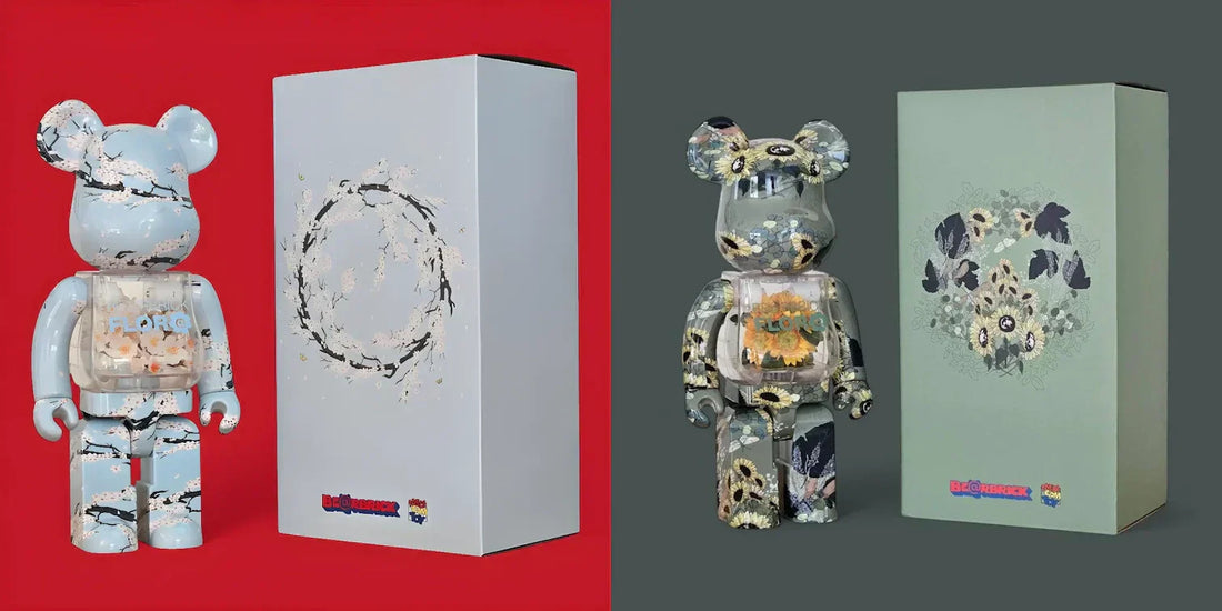 BE@RBRICK FLOR@ Sakura und Sunflower (400%) mit Verpackung