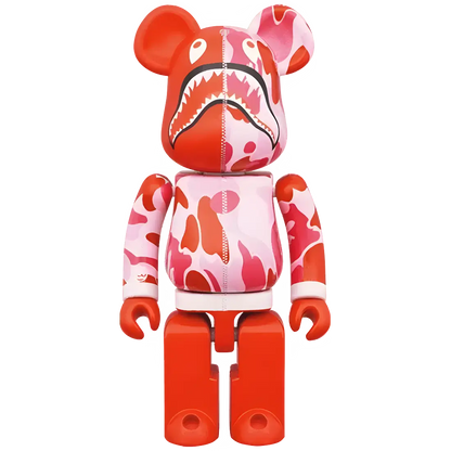 Bearbrick A BATHING APE ABC Camo Shark Pink 200% Herstellerbild 1