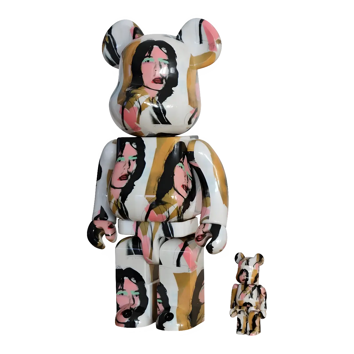 Bearbrick Andy Warhol 'Mick Jagger' 100%+400% schräg