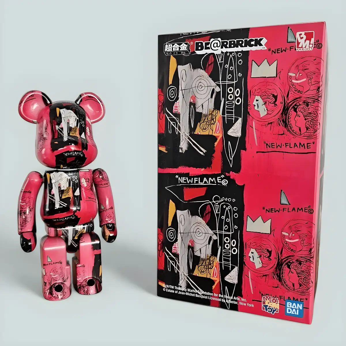 Bearbrick Andy Warhol × Jean-Michel Basquiat 200% mit Verpackung