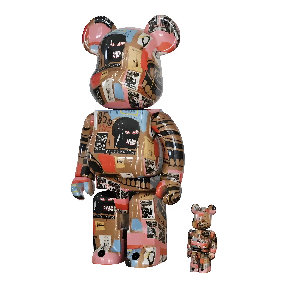 Bearbrick Andy Warhol × Jean-Michel Basquiat #2 100%+400% schräg