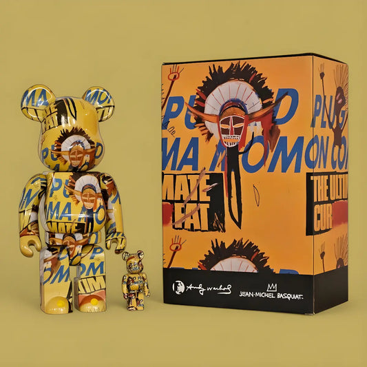 Bearbrick Andy Warhol × Jean-Michel Basquiat #3 100%+400% mit Verpackung