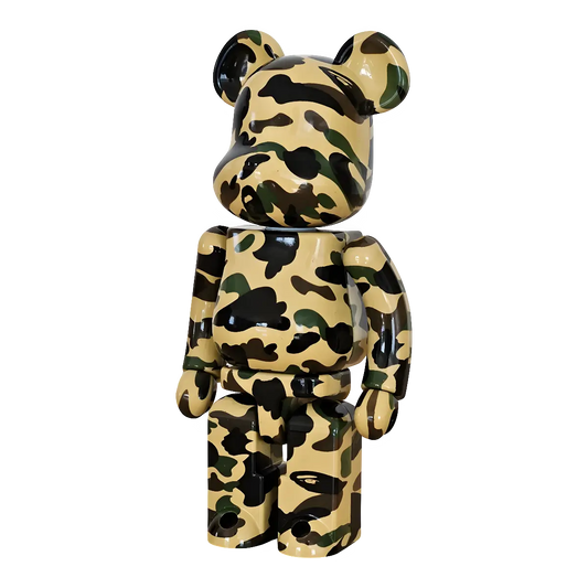 Bearbrick BAPE PLAY 1st Camo Yellow 200% schräg