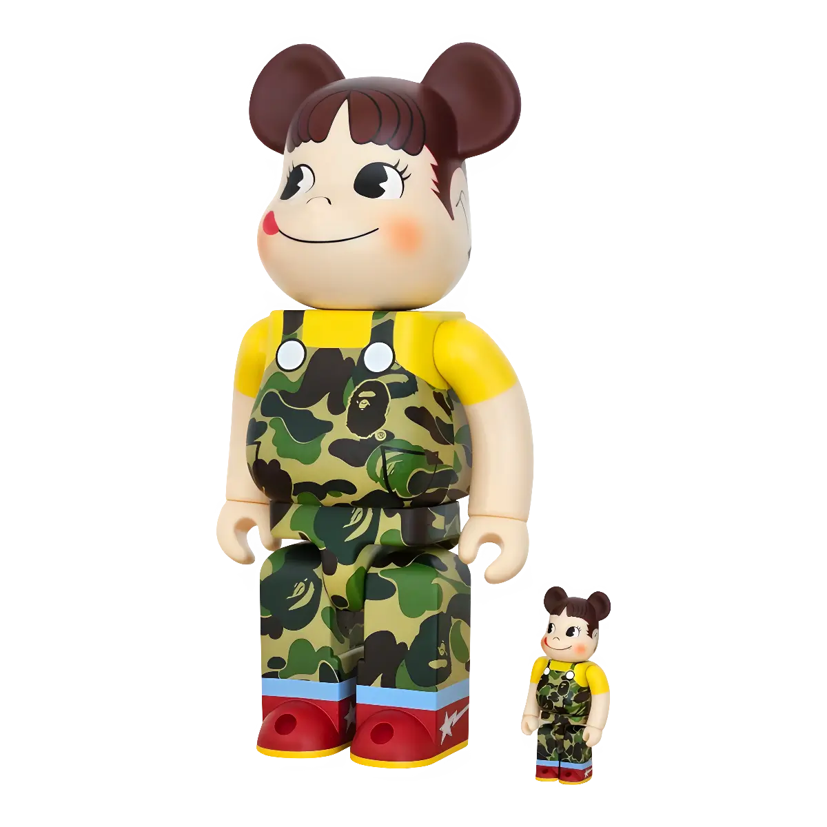 Bearbrick BAPE Peko-Chan Green Version 100%+400% schräg