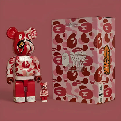 Bearbrick Baby Milo Camo Shark Pink Version mit Verpackung