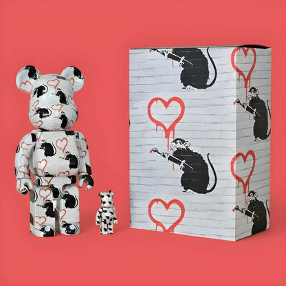 Bearbrick Brandalism 'Love Rat' 100%+400% mit Verpackung