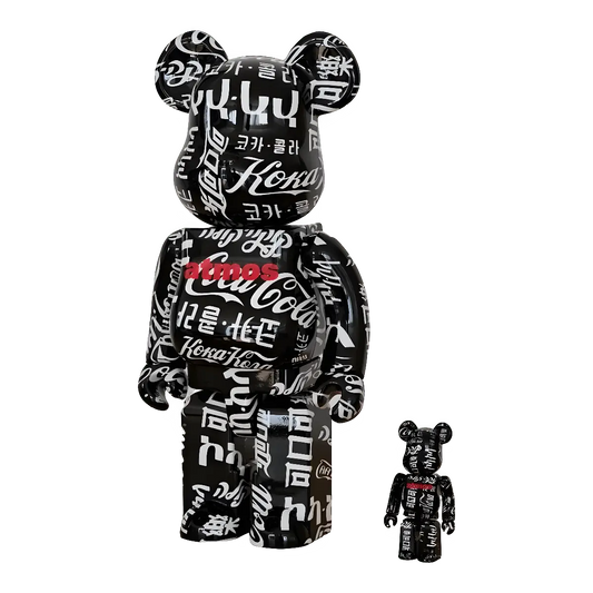 Bearbrick Coca-Cola × atmos Type-6 100%+400% schräg