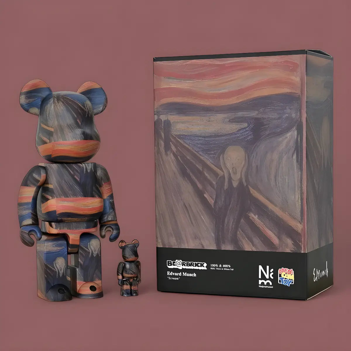 Bearbrick Edvard Munch 'Scream' 100%+400% mit Verpackung
