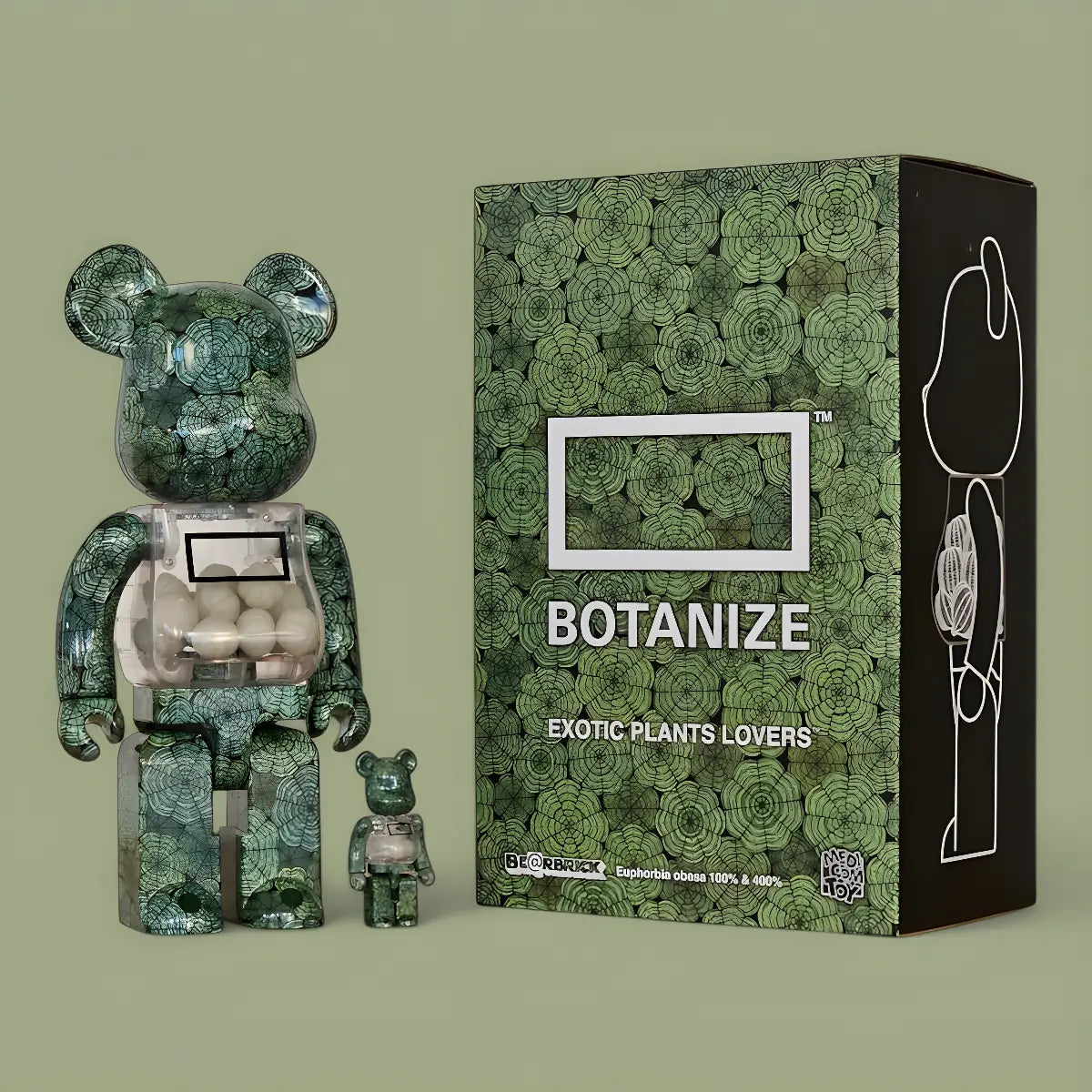 Bearbrick Euphorbia obesa mit Verpackung