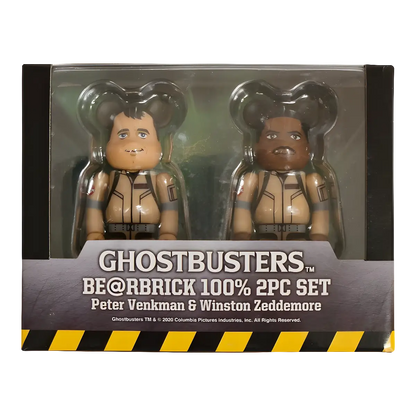 Bearbrick Ghostbusters 2er-Set Peter Venkman & Winston Zeddemore 100% in der Verpackung