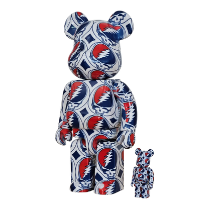 Bearbrick Grateful Dead 'Steal Your Face' 100%+400% schräg