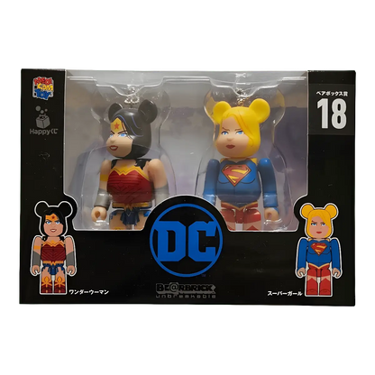 Bearbrick Happy Kuji 'DC' (2020) - 18 Wonder Woman & Supergirl 100% in der Verpackung