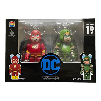 Bearbrick Happy Kuji 'DC' (2020) - 19 Flash & Green Arrow 100% in der Verpackung