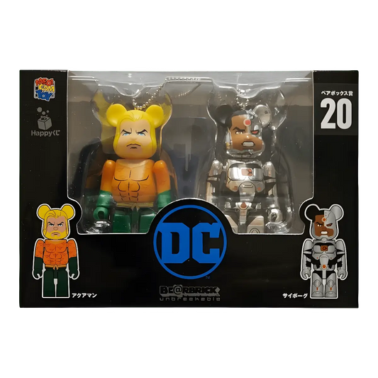 Bearbrick Happy Kuji 'DC' (2020) - 20 Aquaman & Cyborg 100% in der Verpackung