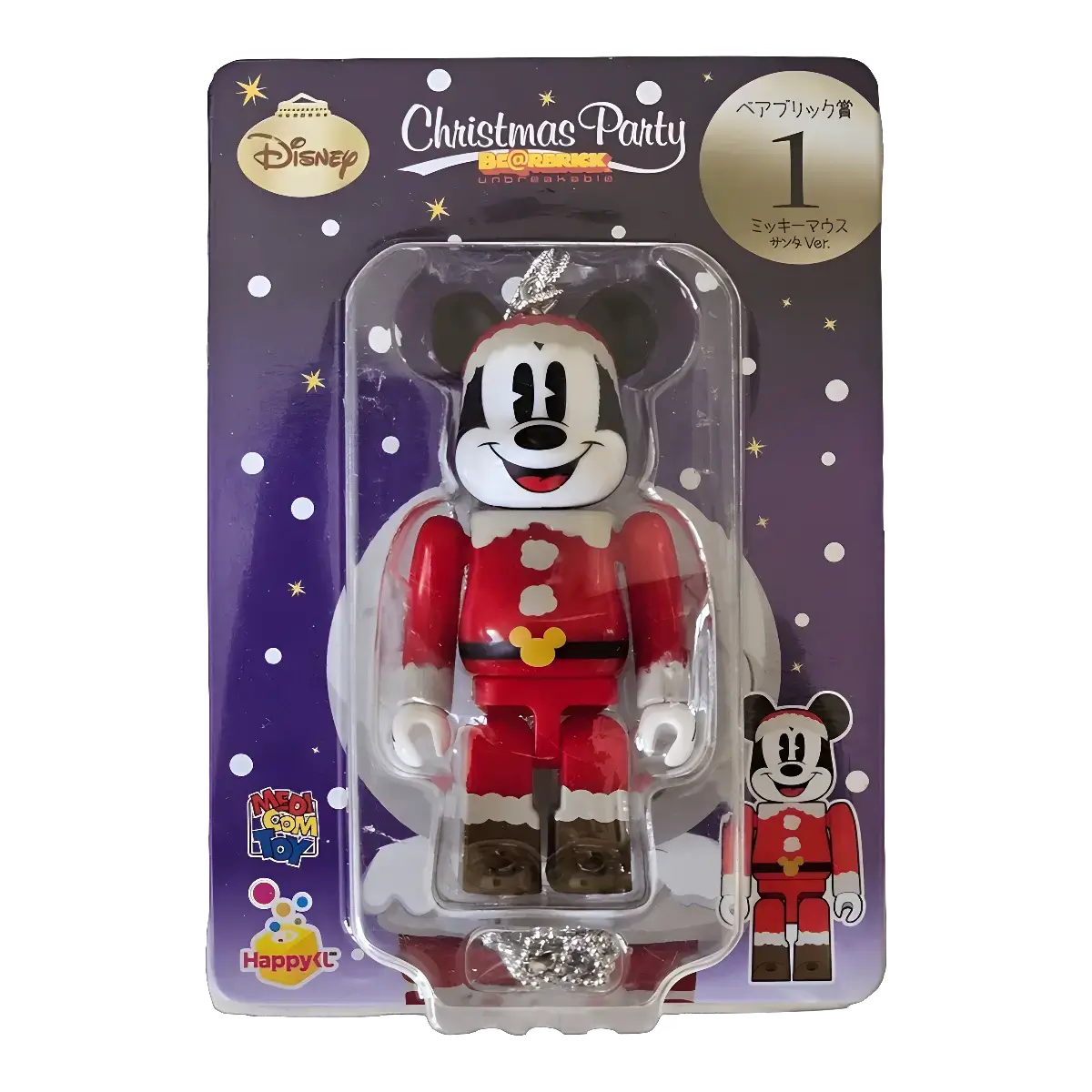 Bearbrick Happy Kuji 'Disney Christmas Party' (2012) - 1 Mickey Mouse Santa Version 100% in der Verpackung
