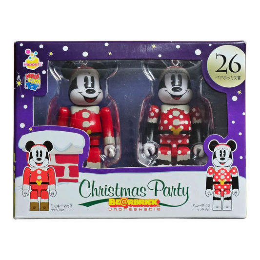 Bearbrick Happy Kuji 'Disney Christmas Party' (2012) - 26 Mickey Mouse Santa Version & Minnie Mouse Santa Version 100% in der Verpackung