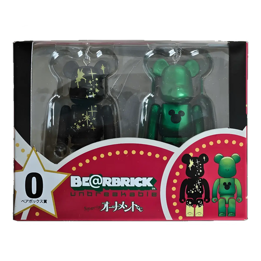 Bearbrick Happy Kuji 'Disney Special Ornament' (2011) - O Tinkerbell Clear Body Version & Green Metallic 100% in der Verpackung