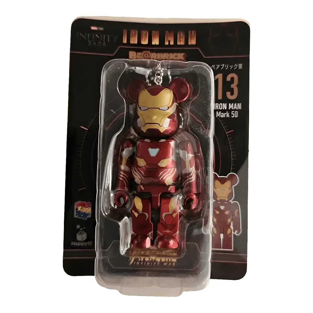 Bearbrick Happy Kuji 'Iron Man' (2023) - 13 Iron Man Mark 50 100% in der Verpackung