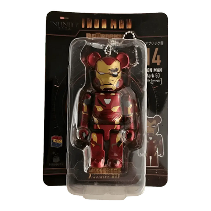 Bearbrick Happy Kuji 'Iron Man' (2023) - 14 Iron Man Mark 50 Battle Damaged Version 100% in der Verpackung
