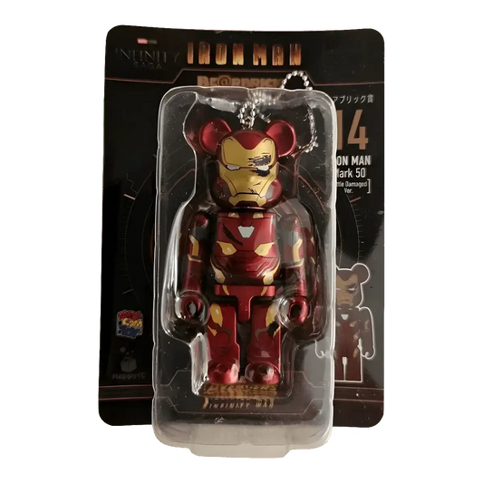 Bearbrick Happy Kuji 'Iron Man' (2023) - 14 Iron Man Mark 50 Battle Damaged Version 100% in der Verpackung