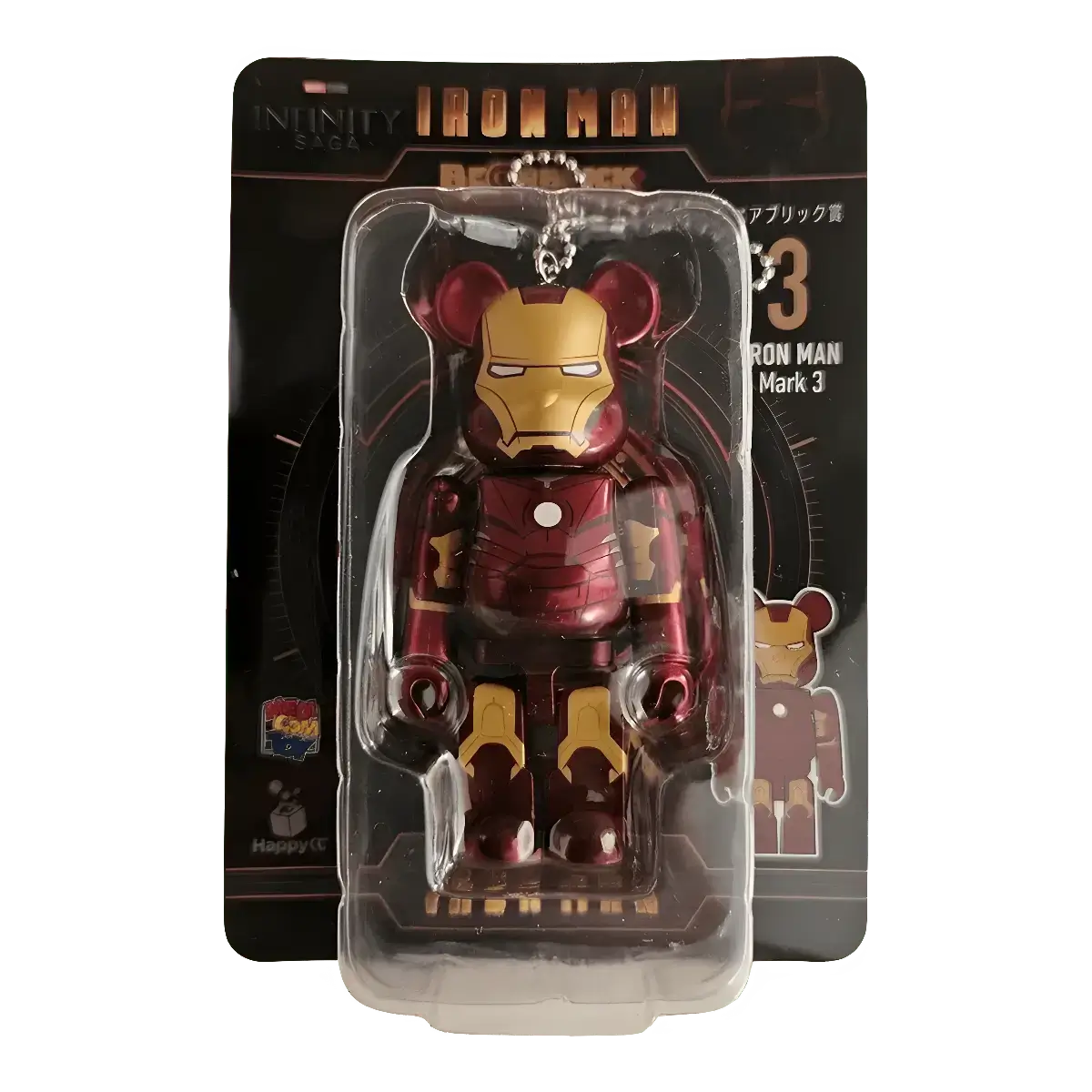 Bearbrick Happy Kuji 'Iron Man' (2023) - 3 Iron Man Mark 3 100% in der Verpackung