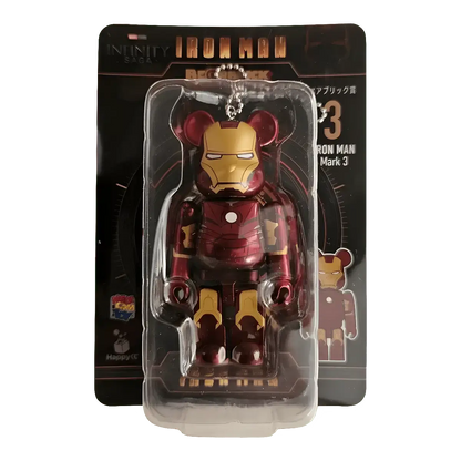 Bearbrick Happy Kuji 'Iron Man' (2023) - 3 Iron Man Mark 3 100% in der Verpackung