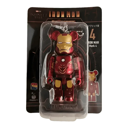 Bearbrick Happy Kuji 'Iron Man' (2023) - 4 Iron Man Mark 4 100% in der Verpackung
