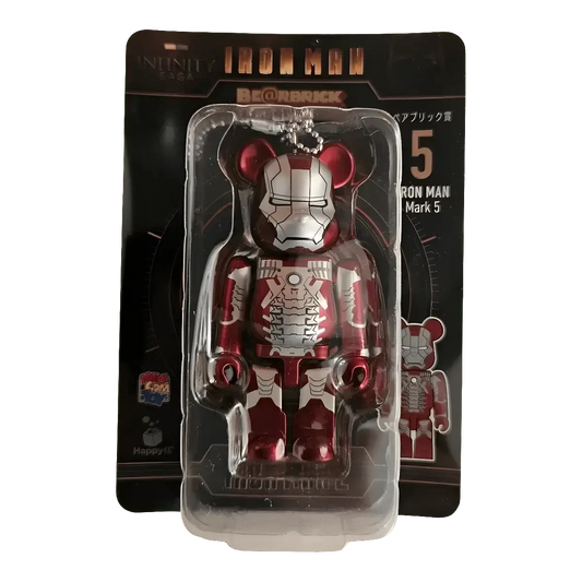Bearbrick Happy Kuji 'Iron Man' (2023) - 5 Iron Man Mark 5 100% in der Verpackung