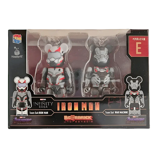 Bearbrick Happy Kuji 'Iron Man' (2023) - E Team Suit Iron Man & Team Suit War Machine 100% in der Verpackung