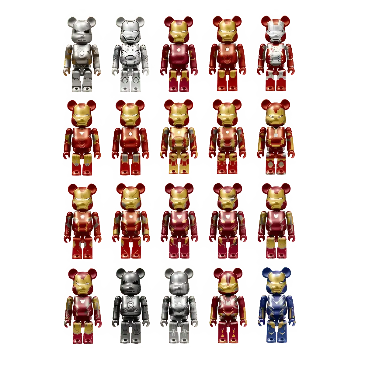 Bearbrick Happy Kuji 'Iron Man' (2023) - Modellübersicht 100%