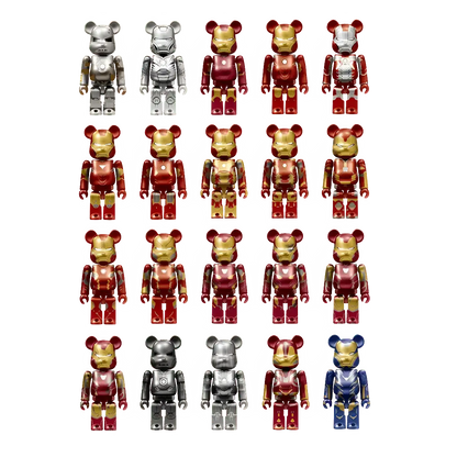 Bearbrick Happy Kuji 'Iron Man' (2023) - Modellübersicht 100%
