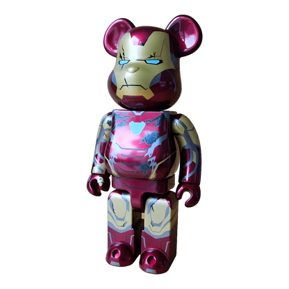 Bearbrick Happy Kuji 'Iron Man' (2023) - SP Iron Man Mark 85 Battle Damaged Version 400% schräg