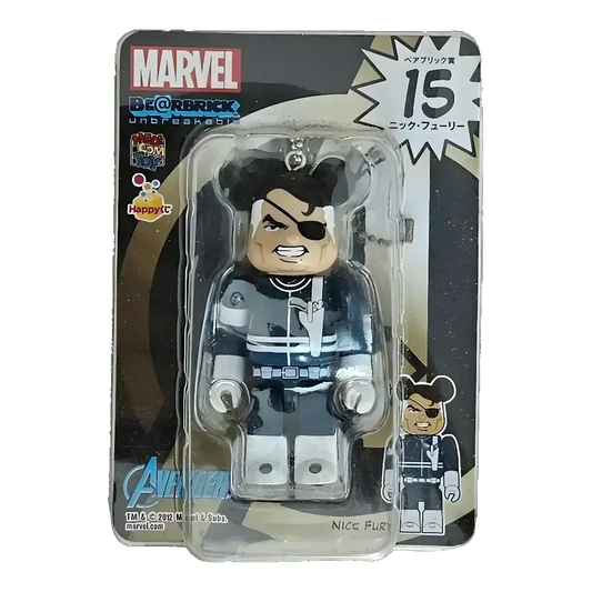 Bearbrick Happy Kuji 'MARVEL' (2012) - 15 Nick Fury 100% in der Verpackung