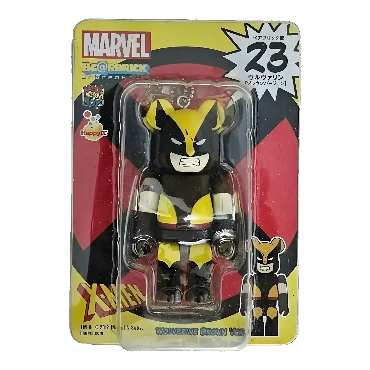 Bearbrick Happy Kuji 'MARVEL' (2012) - 23 Wolverine Brown Version 100% in der Verpackung