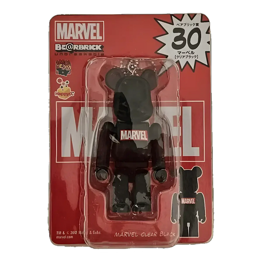 Bearbrick Happy Kuji 'MARVEL' (2012) - 30 MARVEL Clear Black 100% in der Verpackung